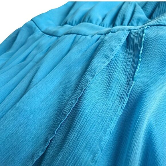 White House Black Market Blue Asymmetrical Halter Sundress - Picture 5 of 10